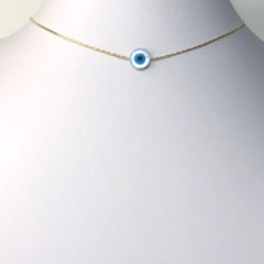 Choker Amaea Olho Grego 8mm de Madrepérola Folheado a Ouro 18k