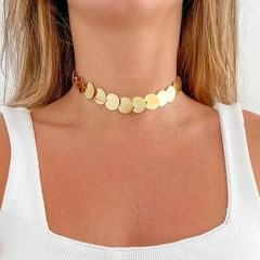 Choker Amaea Elos Redondos Folheado a Ouro 18k