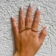 Anel Amaea Mini Croissant Regulavel Folheado a Ouro 18k