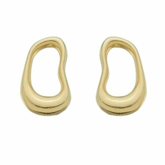 Brinco Amaea Pingente Orgânico Folheado a Ouro 18k