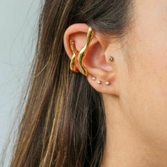 Brinco Piercing Orgânico Folheado a Ouro 18k