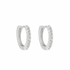 Brinco Amaea Argola em Zircônias em Cristal Folheado a Ouro 18k - 1 Ano de Garantia no Banho