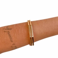 Bracelete Amaea 2 Filetes Vazados Banhado a Ouro