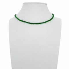 Choker Amaea Cristal Facetado Verde Escuro 3mm Folheada a Ouro 18k