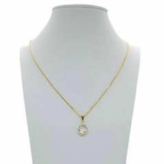 Colar Amaea Pingente Cristal Folheado a Ouro 18k