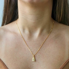 Colar Amaea Nossa Senhora Folheado a Ouro 18k - 1 Ano de Garantia no Banho