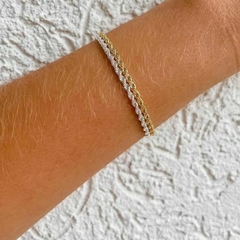 Pulseira Amaea Cordão Baiano Folheado a Ouro 18k - 1 Ano de Garantia no Banho 