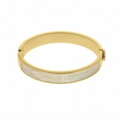 Bracelete Amaea Resinada Pérola Banhado a Ouro