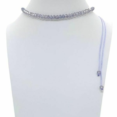 Choker Amaea de Cristal Facetado Lilás Brilhante em Macramê de 4mm 