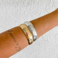 Mix Braceletes Amaea Regulável Folheado a Ródio e Ouro 18k - 1 Ano de Garantia no Banho