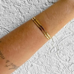 Bracelete Amaea Aro 2 Fios Folheada a Ouro 18k