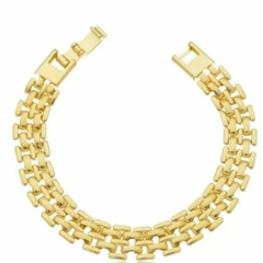 Pulseira Amaea Corrente Larga Folheada a Ouro 18k