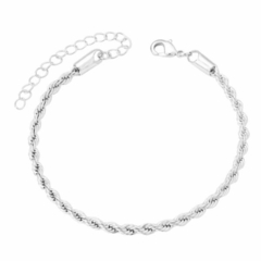 Pulseira Amaea Corrente Baiano Grossa Folheada a Prata - comprar online