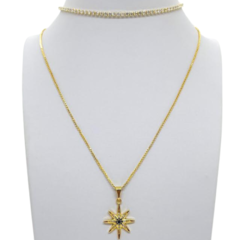 Choker Amaea de Zircônia Folheada a Ouro