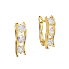 Brinco Amaea Folheado a Ouro 18k - 1 Ano de garantia no Banho