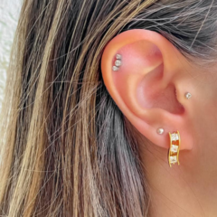 Brinco Amaea Folheado a Ouro 18k - 1 Ano de garantia no Banho