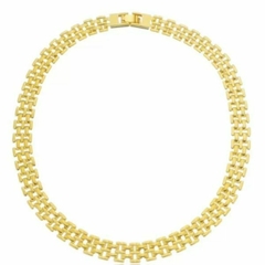 Choker Amaea Corrente Larga Folheada a Ouro 18k