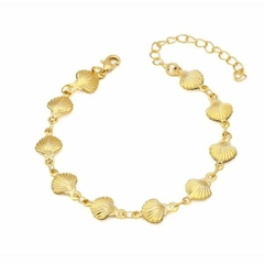 Pulseira Amaea Conchinhas Folheada a Ouro 18k - 1 Ano de Garantia no Banho