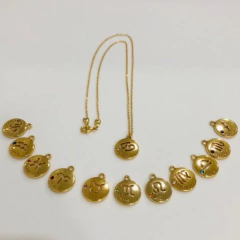 Colar Amaea Signo com Pedrinha em Zirconia Folheada a Ouro - comprar online