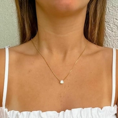 Colar Amaea Ponto de Luz Redondo 6mm em Zircônia Folheado a Ouro 18k