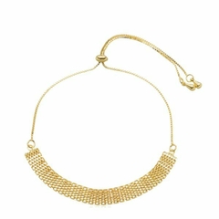 Pulseira Regulável Amaea Esteira 5mm Folheada a Ouro 18k