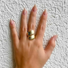 Anel Amaea Gota Larga Regulavel Folheado a Ouro 18k