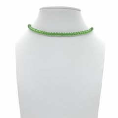 Choker Amaea de Cristal Facetado Verde Transparente de 4mm Folheado a Prata