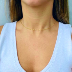 Choker Amaea Coração Vazado Folheado a Ouro 18k - 1 Ano de Garantia no Banho