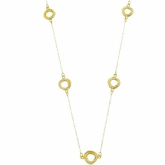 Colar Amaea Longo Minimalista Folheado a Ouro 18k