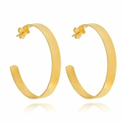 Brinco Amaea Argola Aberta Grande Folheada a Ouro 18k - 1 Ano de Garantia no Banho