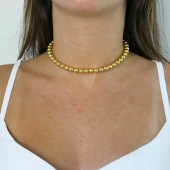 Choker Amaea Bolas Folheadas a Ouro 18k