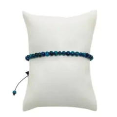 Pulseira Amaea Àgata Azul Escuro e Claro 4mm Macramê ou Folheados
