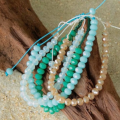 Pulseira Amaea Macramê Cristal de Vidro Facetado Verde Bandeira 6mm na internet