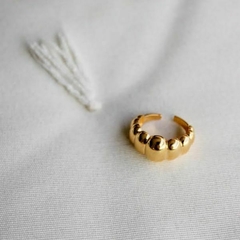 Anel amaea Croissant Ajustável Largo Folheado a Ouro 18k