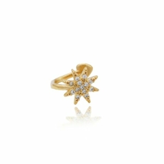 Piercing Amaea Estrela em Zircônias Folheado a Ouro 18k - 1 Ano de Garantia no Banho