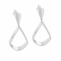 Brinco Amaea Pingente Gota Folheado a Prata 925 - 1 Ano de Garantia no Banho