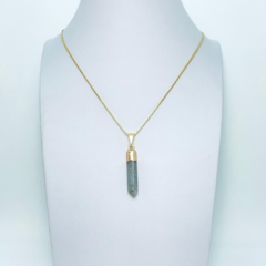 Colar Amaea Pingente Labradorite Folheado a Ouro 18k