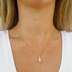 Colar Amaea Nossa Senhora Folheado a Ouro 18k - 1 Ano de Garantia no Banho