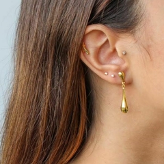 Brinco Amaea Gota Dupla Folheado a Ouro 18k