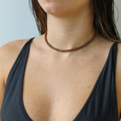 Choker Amaea Fimo Marrom Folheados a Ouro 18k - Amaea Semijoias 