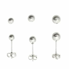 Brinco Amaea Kit Bolinhas Folheada a Prata - 1 Ano de Garantia no Banho