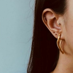 Brinco Ear Jacket Corrente Lacraia Folheado a Ouro 18k - 1 Ano de Garantia no Banho