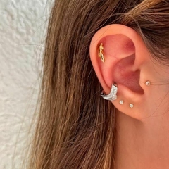 Piercing Amaea Tri Fios Folheado a Ródio Branco - 1 Ano de Garantia no Banho
