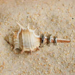 Brinco Amaea Trio de Argolas Amassadas Folheado a Ródio - 1 Ano de Garantia no Banho