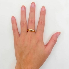 Anel Amaea Minimalista 2 em 1 Regulável Folheado a Ouro 18k