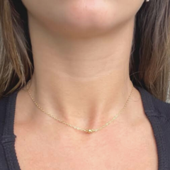 Colar Invertido Amaea com Pingente Bolinha Folheado a Ouro 18k