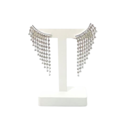 Brinco Amaea Ear Cuff em Strass Folheado a Prata