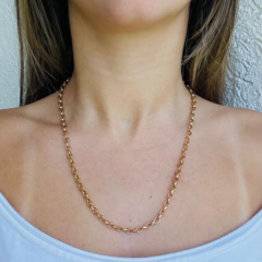 Colar Amaea Elo Redondo de 5mm Folheado a Ouro 18k