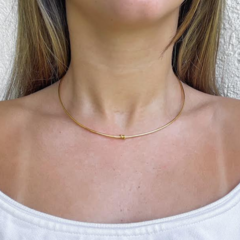 Choker Amaea Nó Regulavel Folheada a Ouro 18k