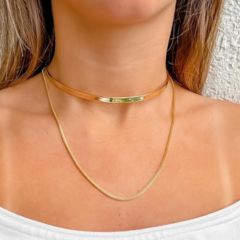 Choker Amaea Fio 5mm Folheada a Ouro 18k
